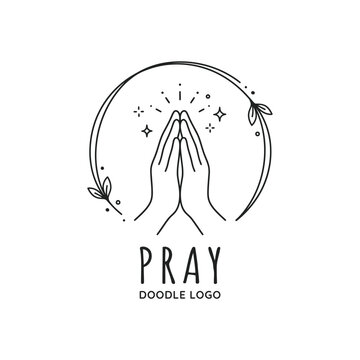 Hands Together in Prayer Gesture.