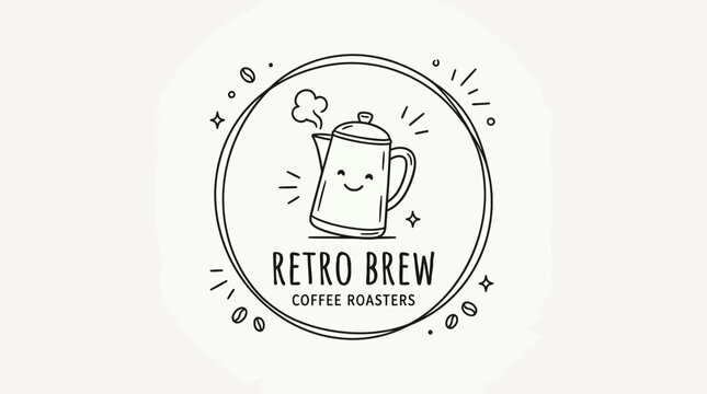 Retro style coffee brewer logo.