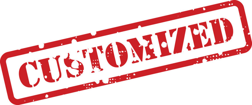 Customized red stamp graphic isolated on white background business approval seal