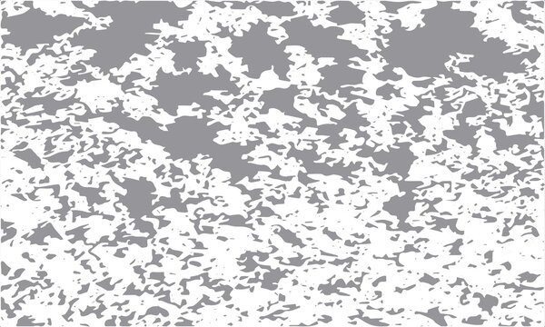 Abstract gray and white organic pattern with irregular blotches and patches, camouflage-like textured design for artistic, decorative, or background use.
