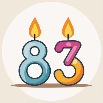 Birthday Candles Number 83