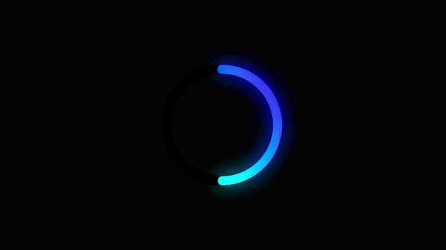 Ring loader loop spins with a vibrant glowing neon rainbow color cycle on a dark background.