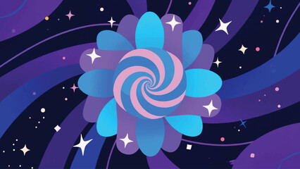 Illustration Of A Galaxy Shaped Like A Spiral Flower Vector Design Template © Princess