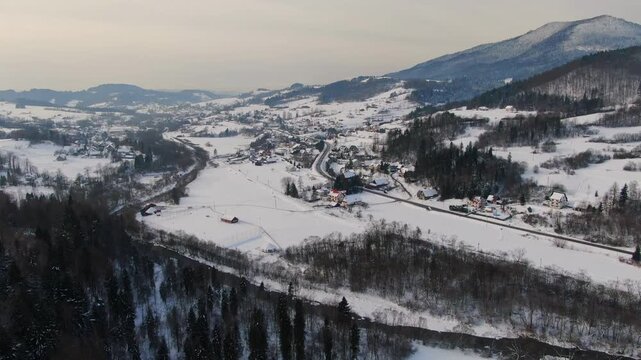 Raba Wyżna Village in the Beskidy Mountains