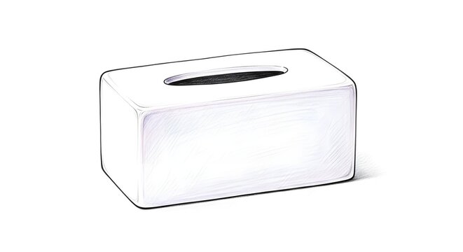 Modern white rectangular tissue box on clean background.