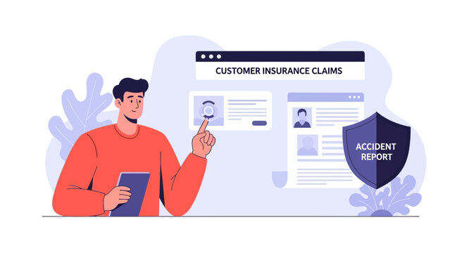 Insurance claims processing, accident reports, customer service, digital claims management