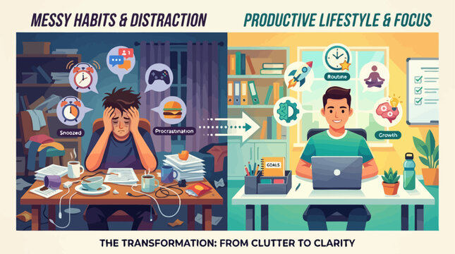 The transformation from clutter to clarity.