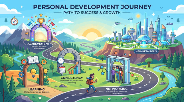 Personal development journey to success.