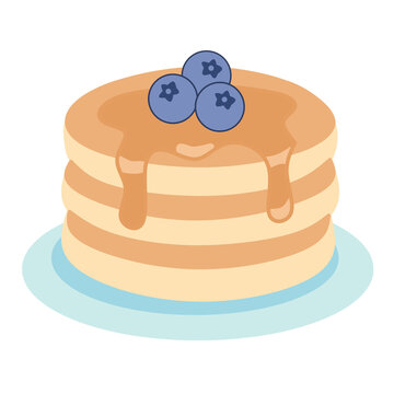 illustration of a blueberry ake with honey