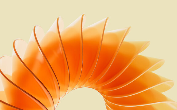 Glass gradient geometry background, 3d rendering.