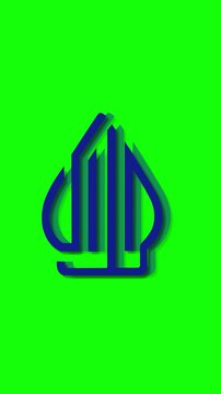 halal symbol animated on green screen background, vertical video