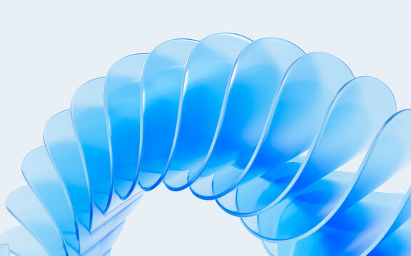 Glass gradient geometry background, 3d rendering.