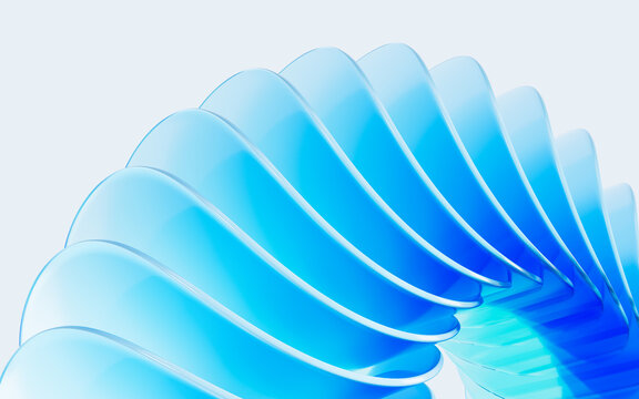 Glass gradient geometry background, 3d rendering.