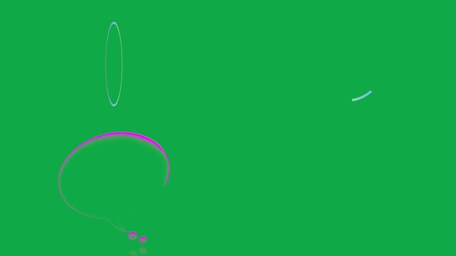 Quote Text Border Minimal animation on green screen chroma key background flat lighting no shadow flush edge isolated comic pop art bubble overlay element asset perfect compositing vfx high quality