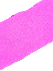 Fototapeta premium Pink textured brush stroke on white background