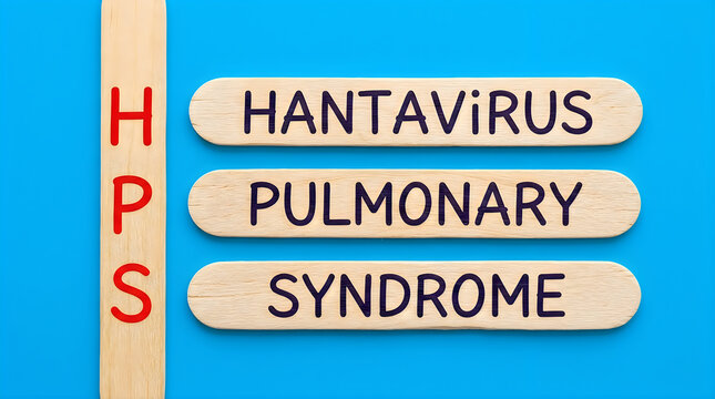 Hantavirus pulmonary syndrome hps acronym on wooden sticks