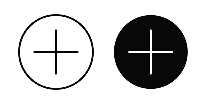 Add icon. Linear icon collection. flat black icons