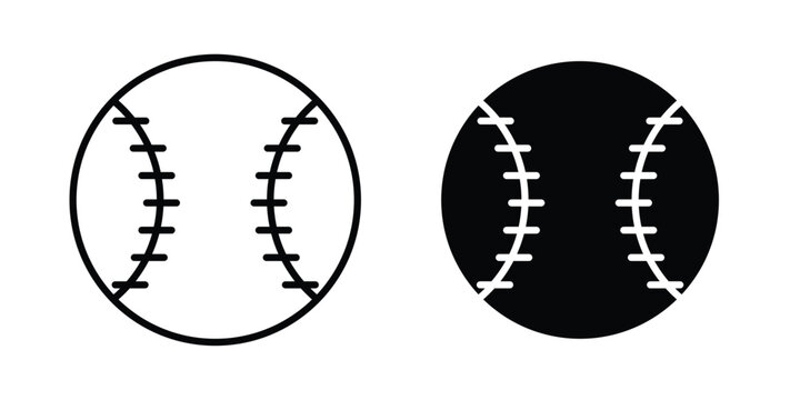 Baseball icon. Linear icon collection. flat black icons