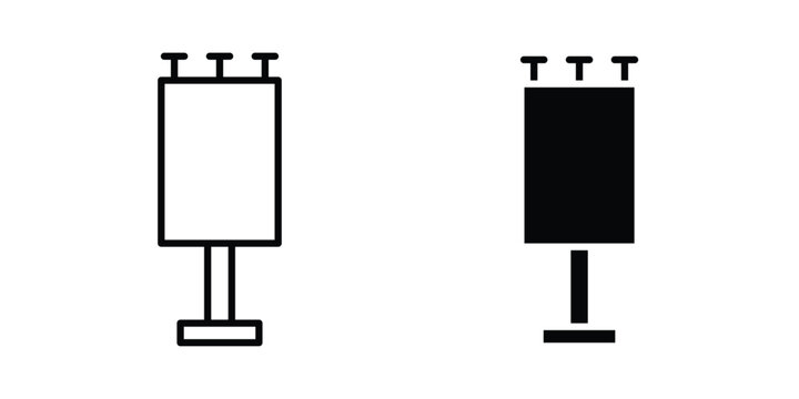 Billboard icon. Linear icon collection. flat black icons
