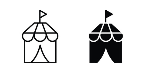 Circus tent icon. Linear icon collection. flat black icons © Franklin
