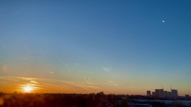 West London Urban Skyline From Southall & Ealing, London Borough Of Ealing Cityscape, Sunrise, Elevated Aerial View, England, UK