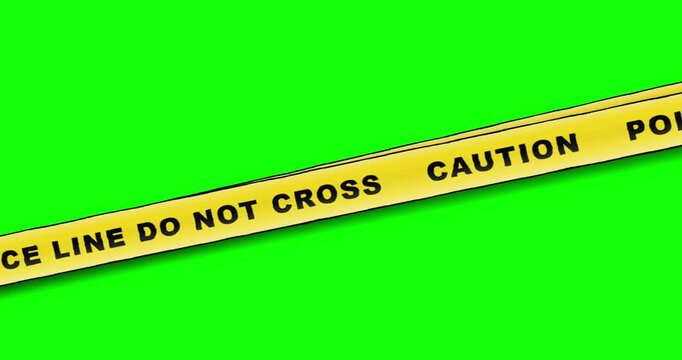 Police Caution Yellow Tape Closeup.
