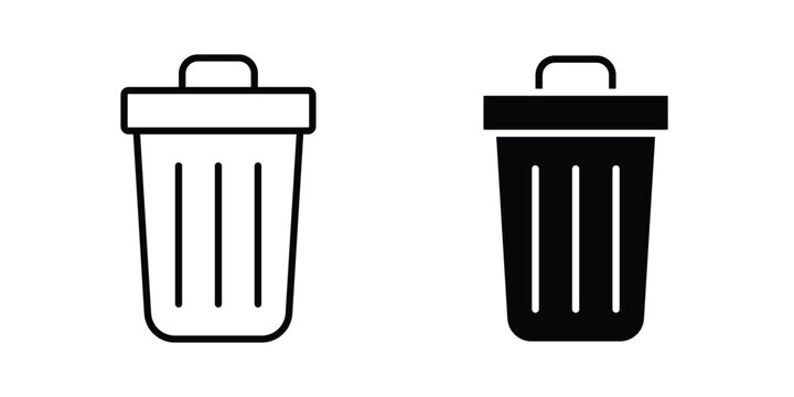 Delete icon. Linear icon collection. flat black icons