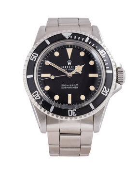 Rolex self-winding watch, Submariner model, reference 5513, steel case with black dial. Milan, Italy, September 2, 2025.