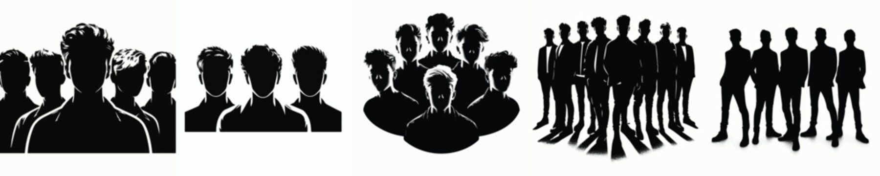 Vector silhouette of boyband
