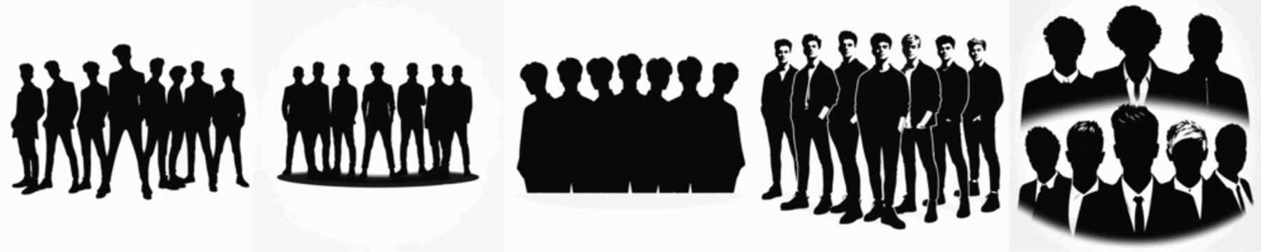 Vector silhouette of boyband