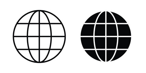 Obraz premium Globe icon. Linear icon collection. flat black icons