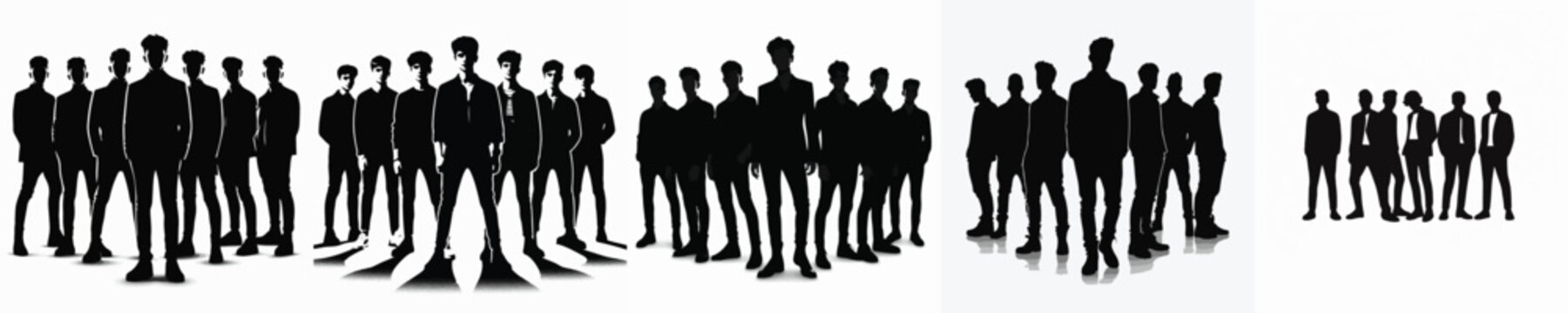 Vector silhouette of boyband