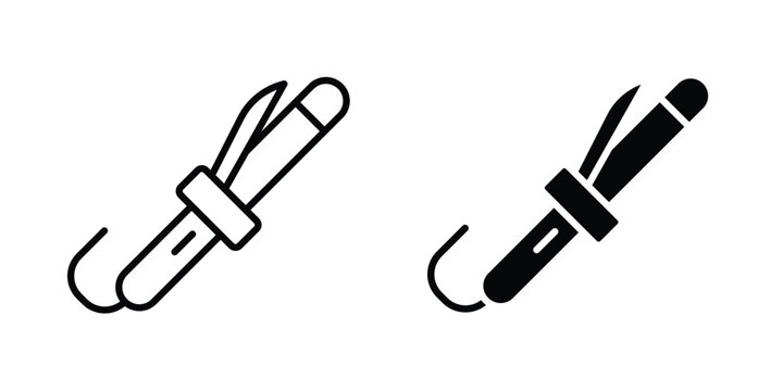 Hair curler icon. Linear icon collection. flat black icons