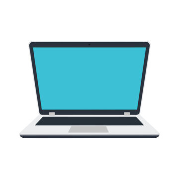 Laptop Computer with Open Screen.