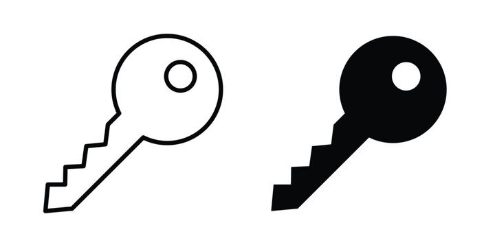 key icon. Linear icon collection. flat black icons