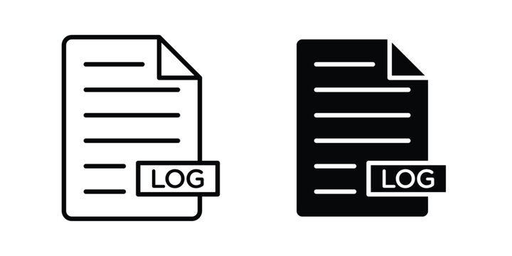 log file icon. Linear icon collection. flat black icons