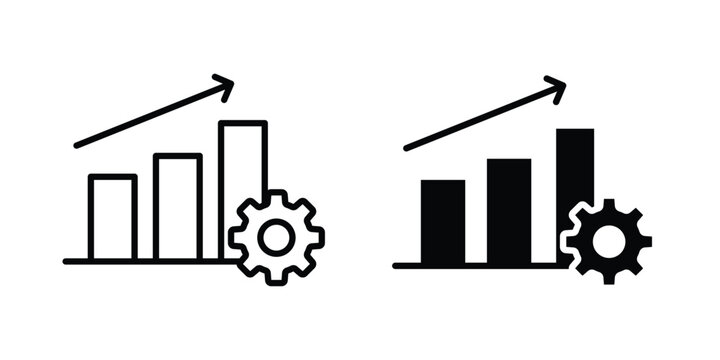 Productivity icon. Linear icon collection. flat black icons