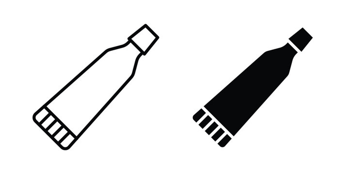 Toothpaste tube icon. Linear icon collection. flat black icons