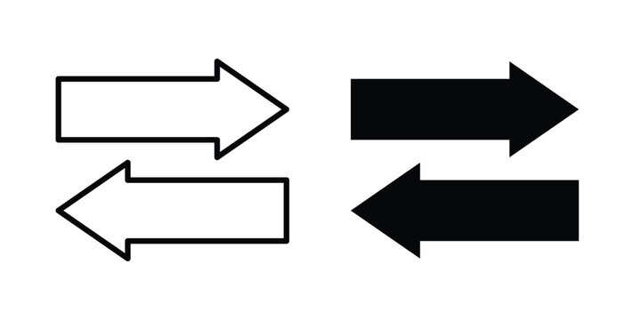Transfer arrows icon. Linear icon collection. flat black icons