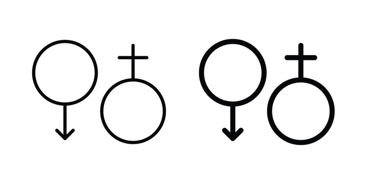 Unisex icon. Linear icon collection. flat black icons