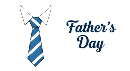 Obraz premium Happy father's day celebration with blue striped tie and white collar