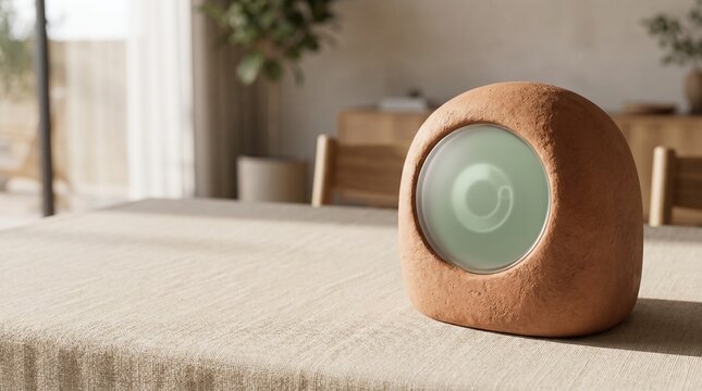 Minimal Smart Speaker With Natural Wood Design for Modern Home Audio
