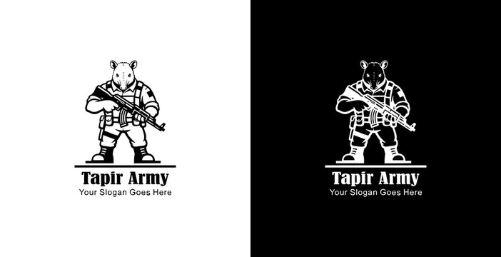 The logo design is a tapir soldier holding an AKM weapon