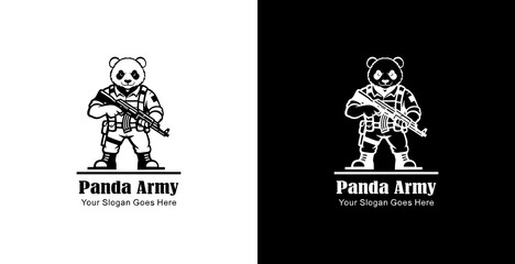The logo design is a panda soldier holding an AKM weapon © Yohanes