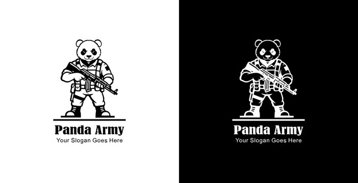 The logo design is a panda soldier holding an AKM weapon