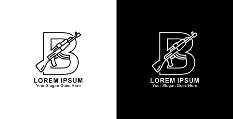 The logo design is in the shape of the letter B combined with the AKM weapon © Yohanes