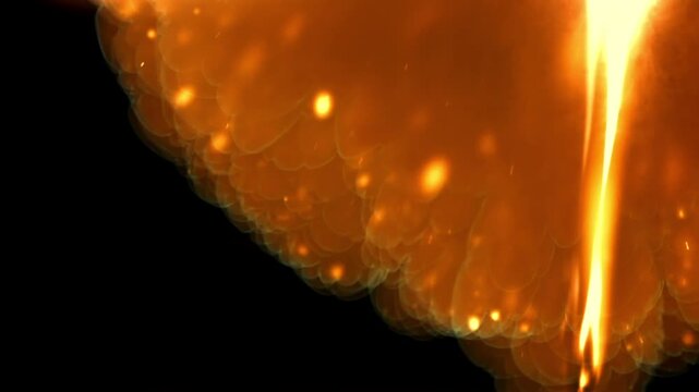Closeup match flame with glowing embers craftsman ignites test flame Filmed on a high-speed camera at 1000 fps.