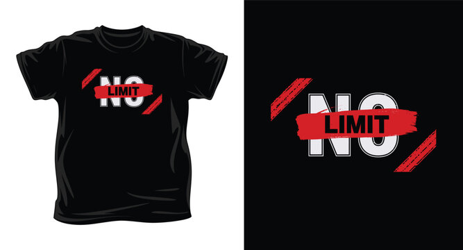 Black t-shirt with no limits text