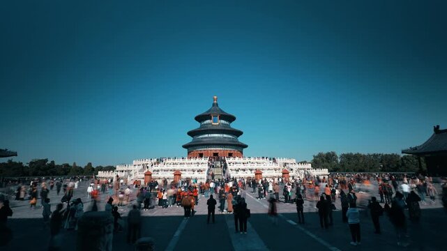 Unique Perspective Of Temple Of Heaven From Stone Railing