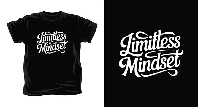 Black t-shirt with limitless mindset text